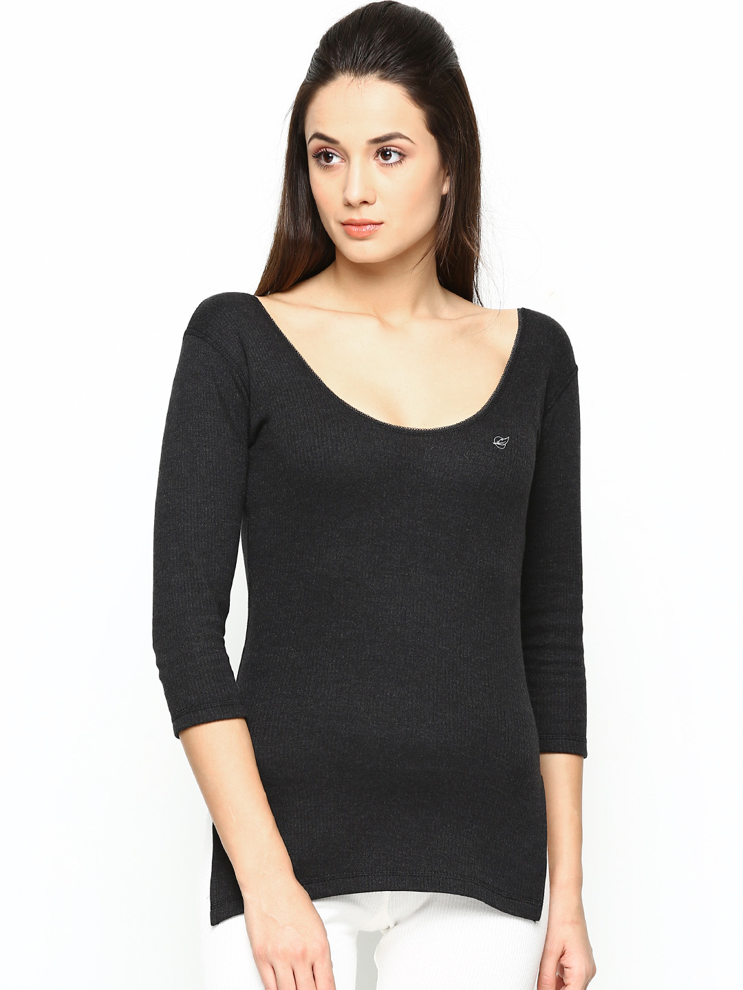 Buy NEVA Women Charcoal Grey Thermal Top OVT10A Thermal Tops for