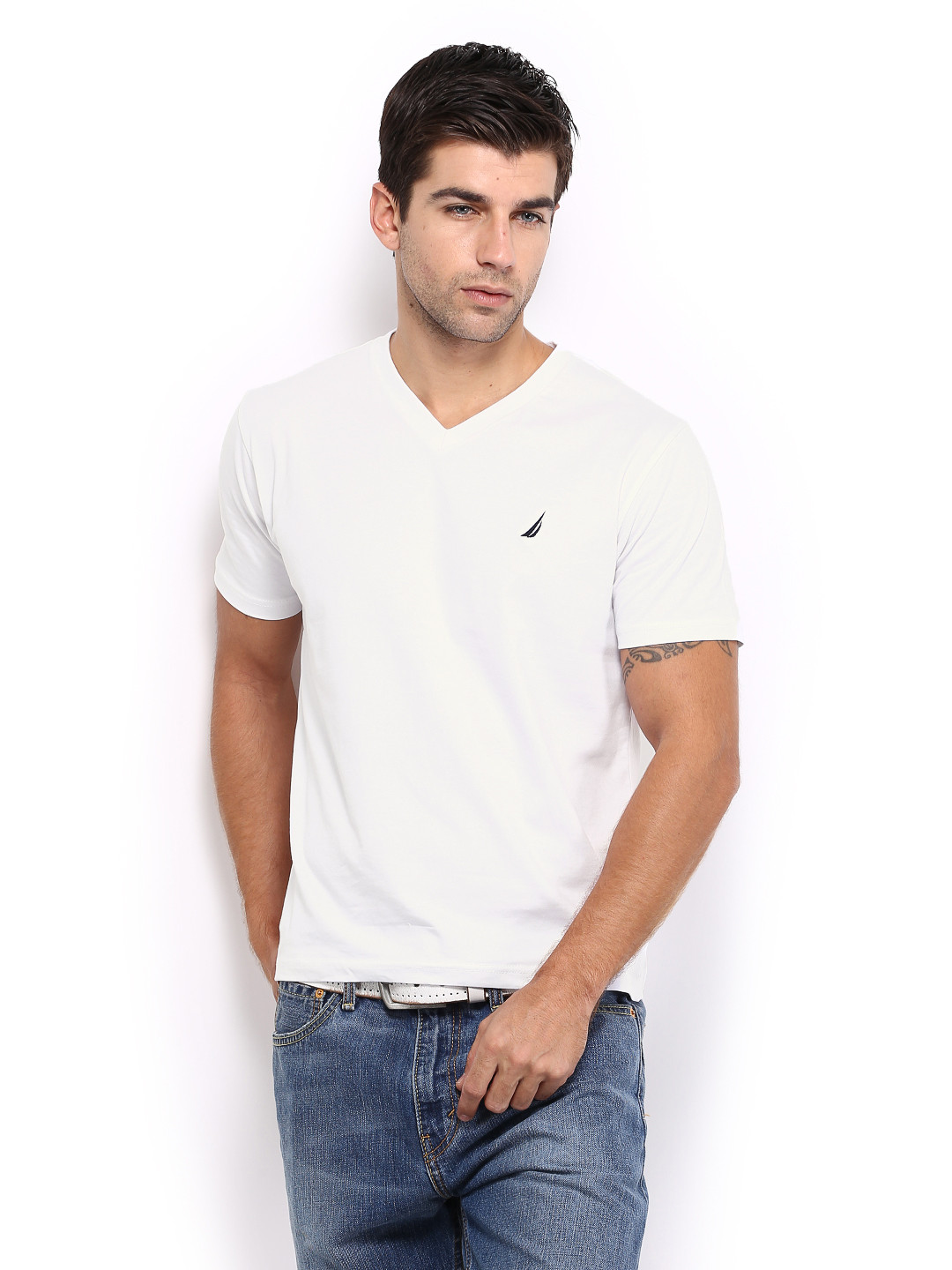mens nautica white t shirt