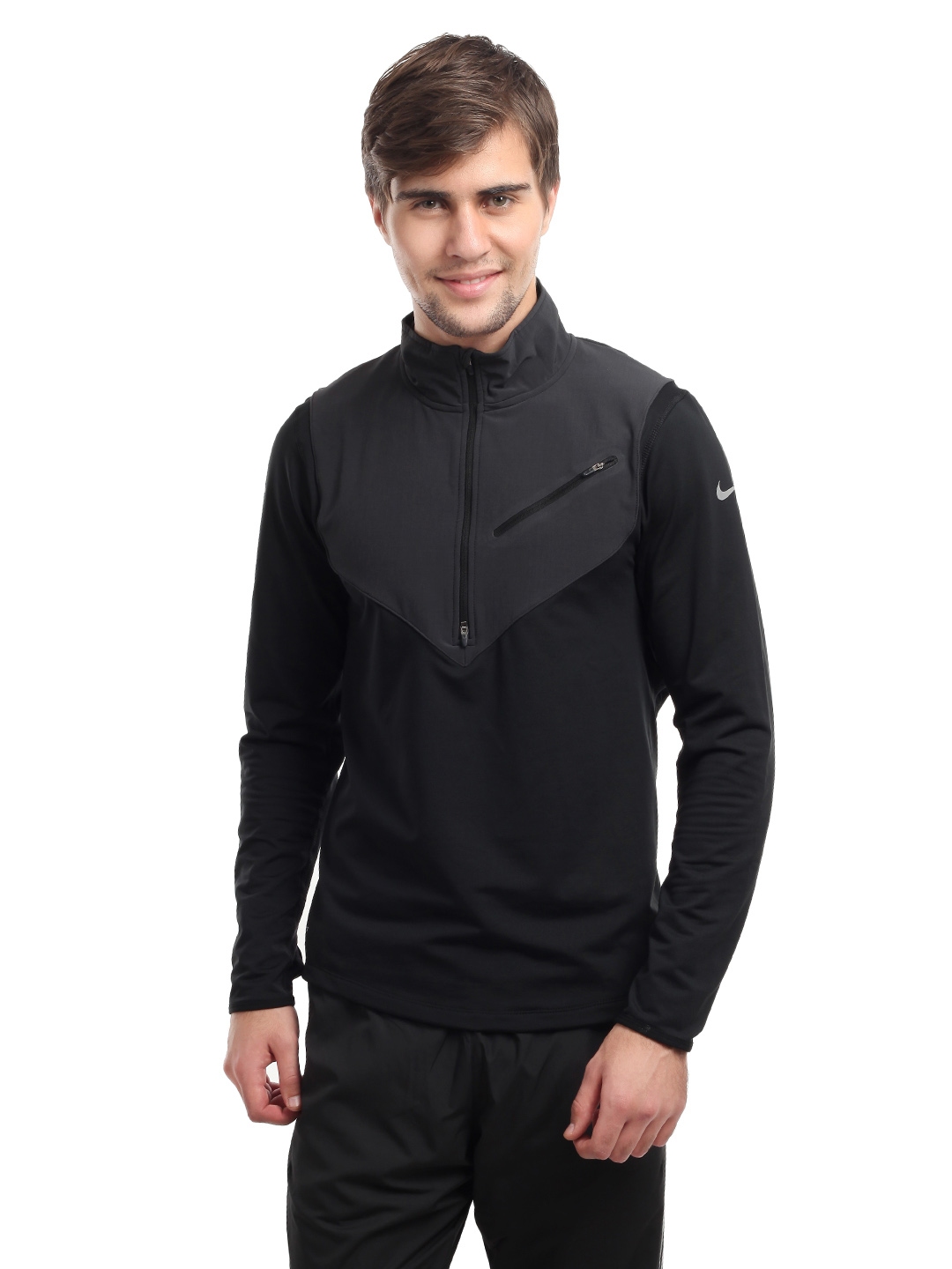 nike running element track jacket in black