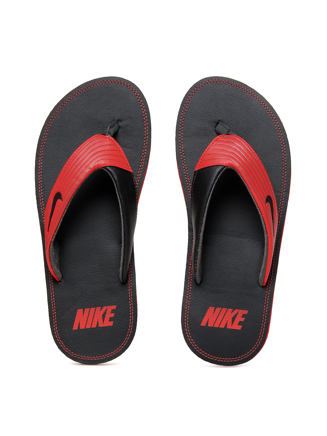 mens red nike flip flops
