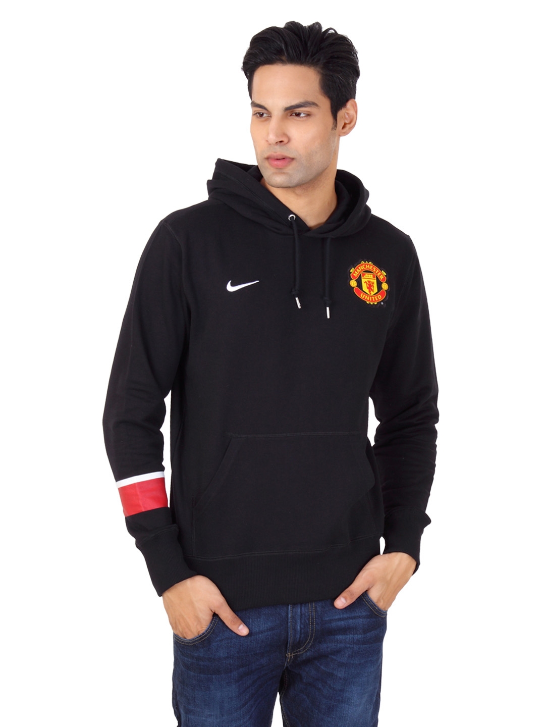 Buy Nike Men Black Hooded Manchester United Sweatshirt ...
