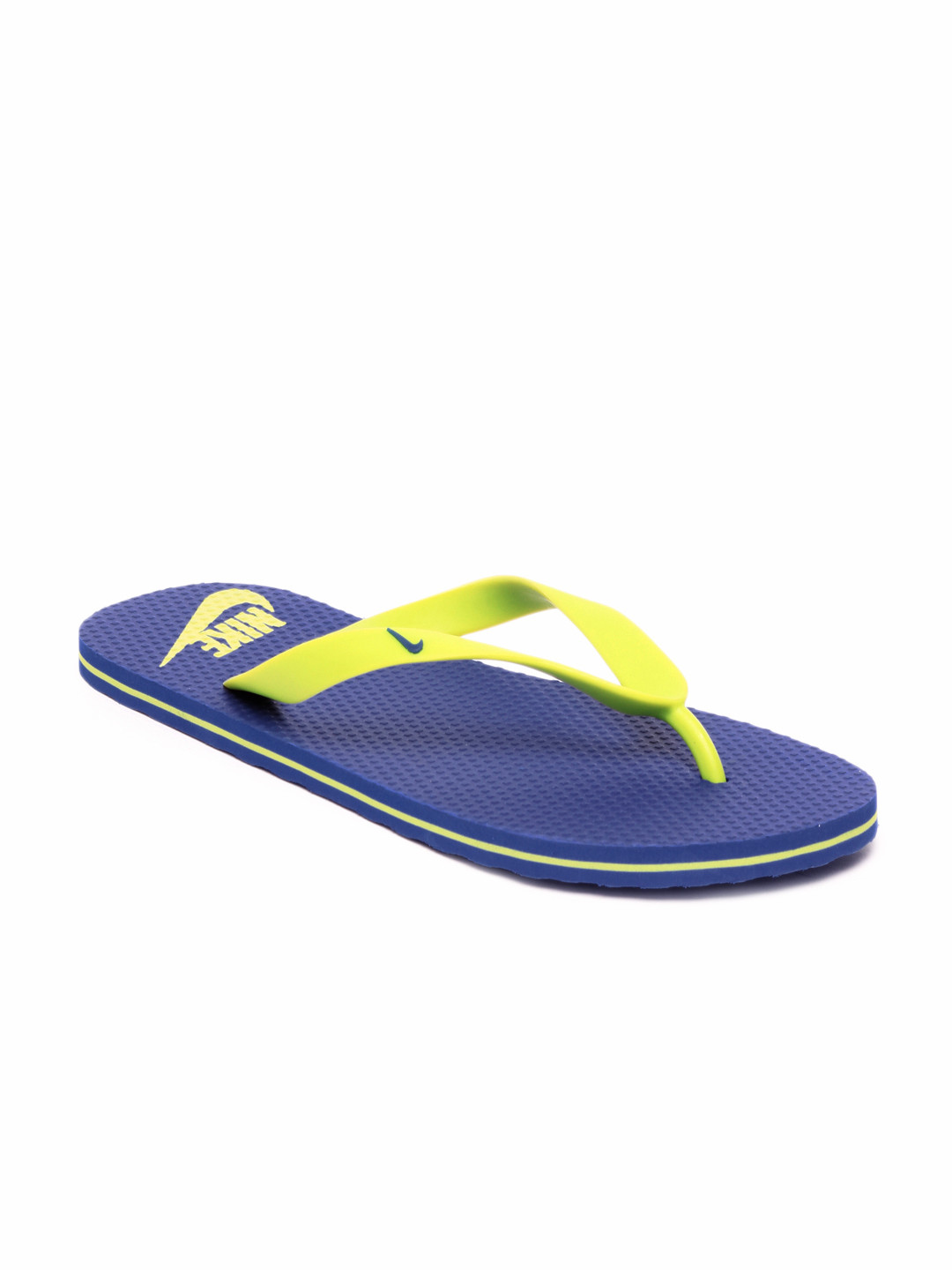 mens blue nike flip flops