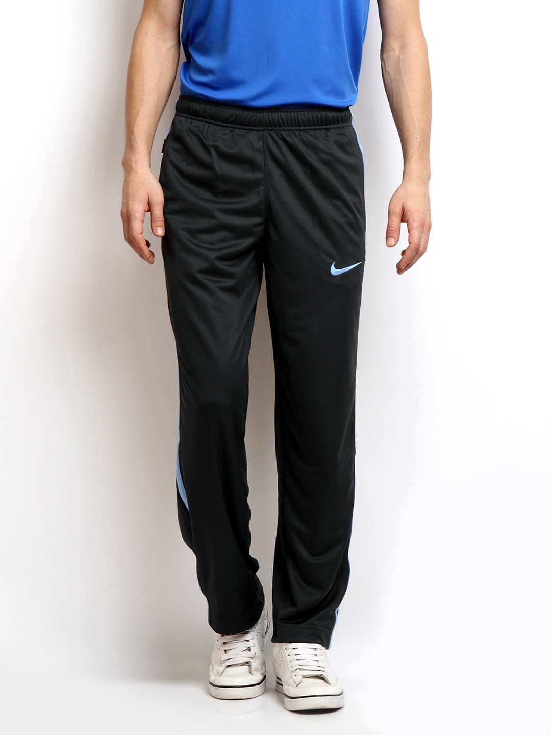 nike solid men's grey track pants