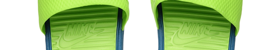 Buy Nike Men Neon Green Benassi Solarsoft Slide Flip Flops - Flip Flops ...