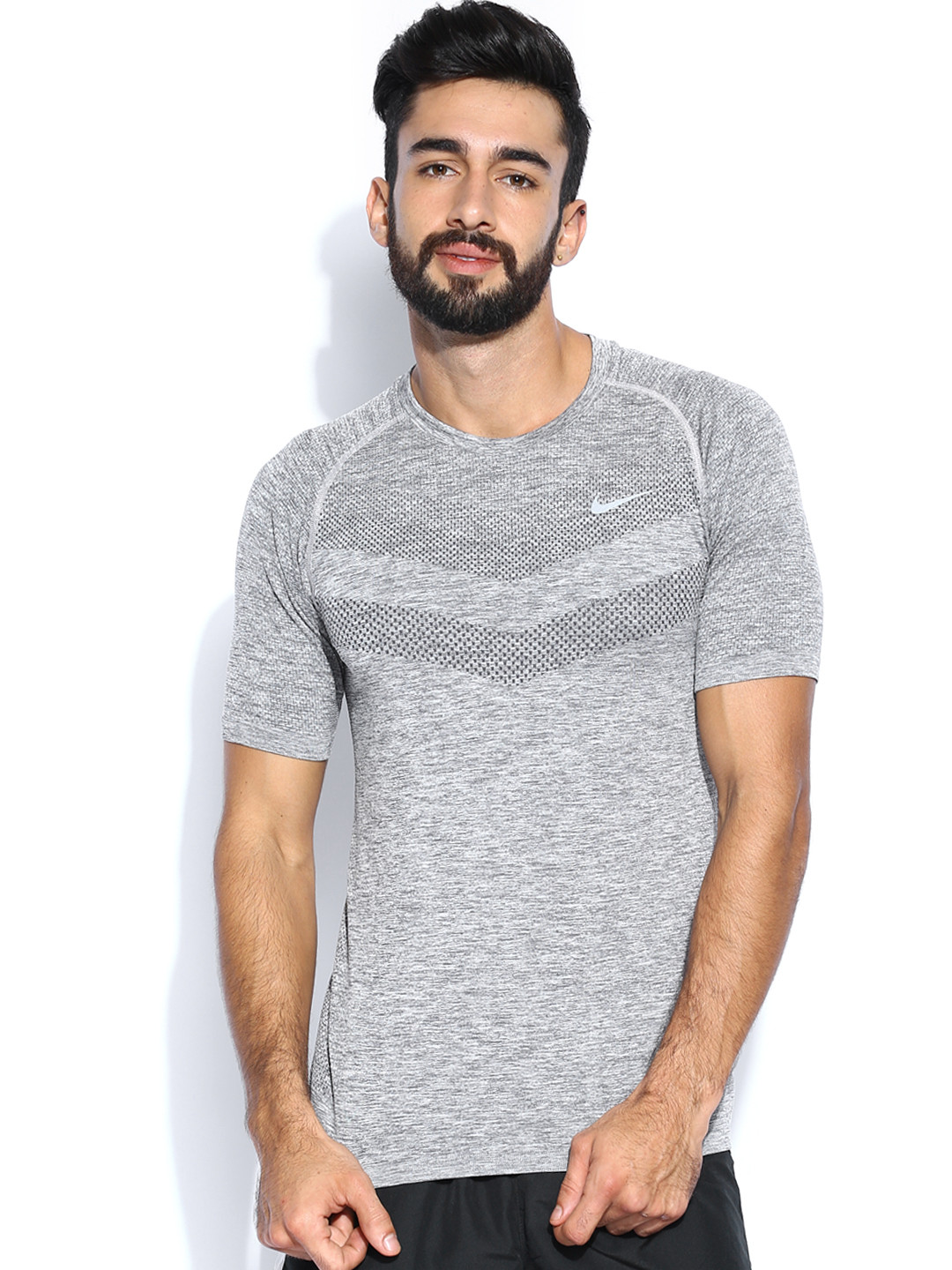 Buy Nike Men Grey Melange Running T Shirt Tshirts for Men 605052 Myntra