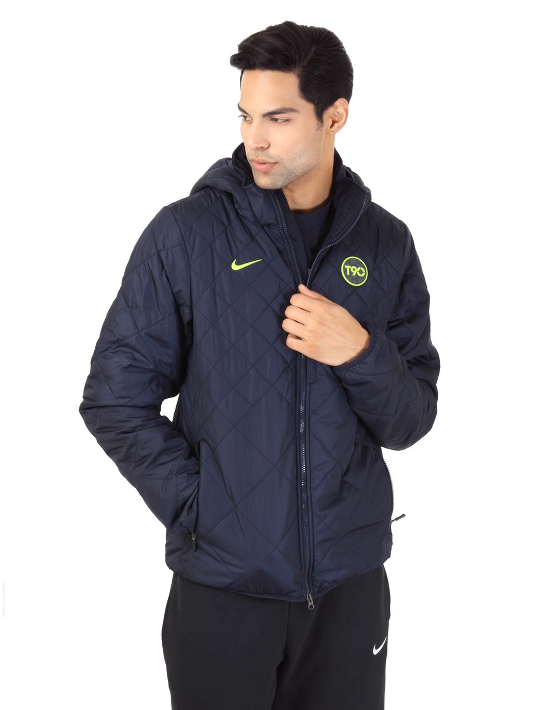 Buy Nike Men Navy Blue Hooded Jacket Jackets for Men 81053 Myntra