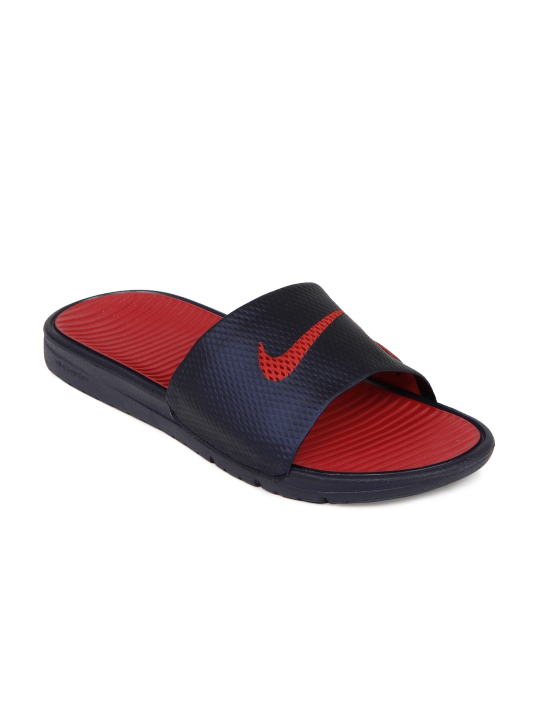 Buy Nike Men Navy & Red Benassi Solarsoft Slide Flip Flops - Flip Flops ...