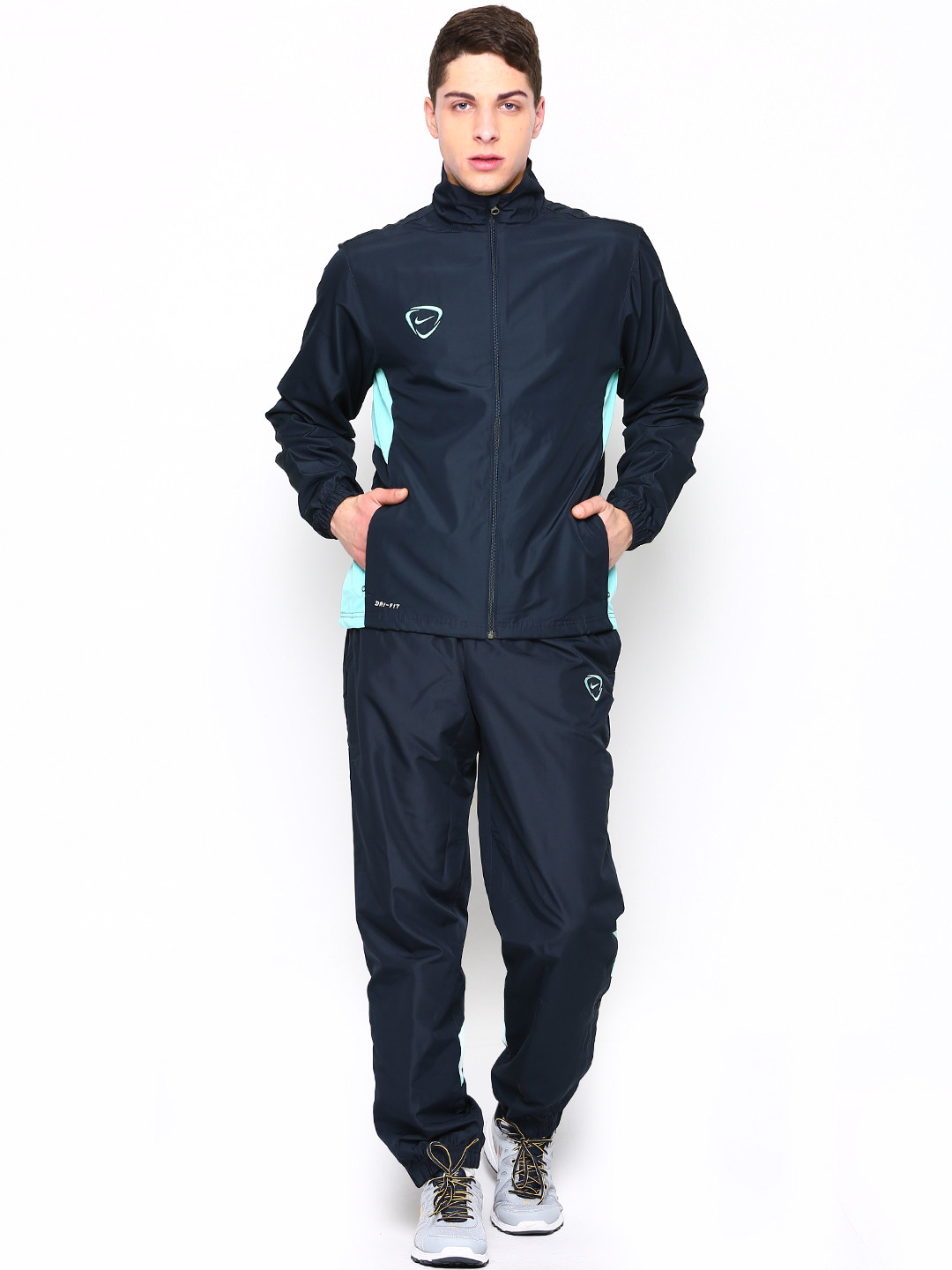 Buy Nike Men Navy & Turquoise Green Academy WVN WUP Football Tracksuit