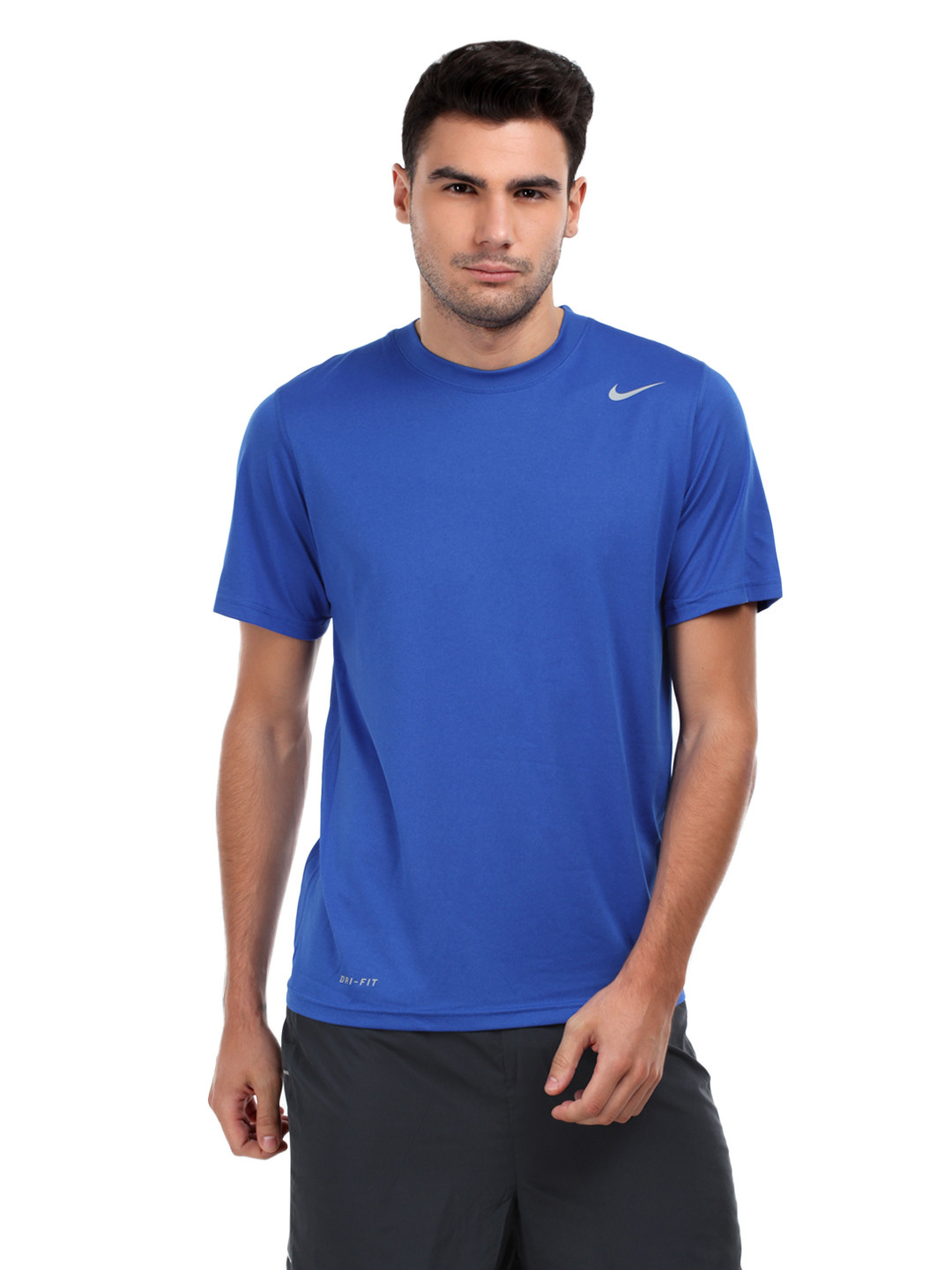 royal blue and volt nike shirt