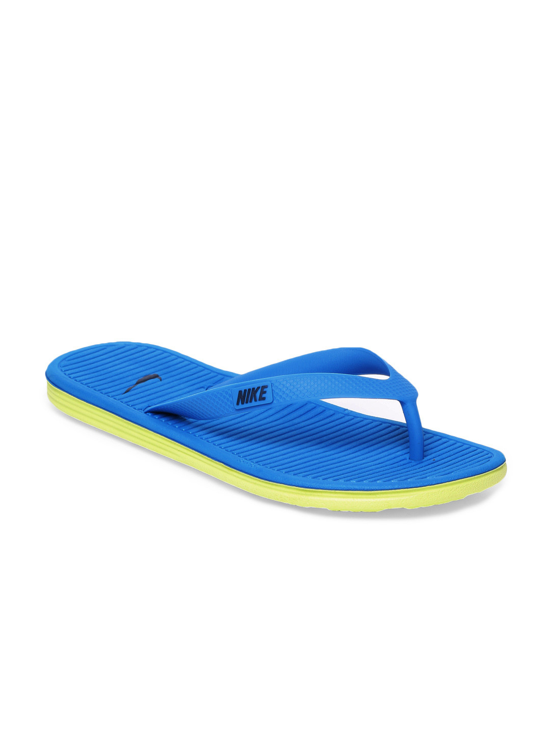 mens blue nike flip flops