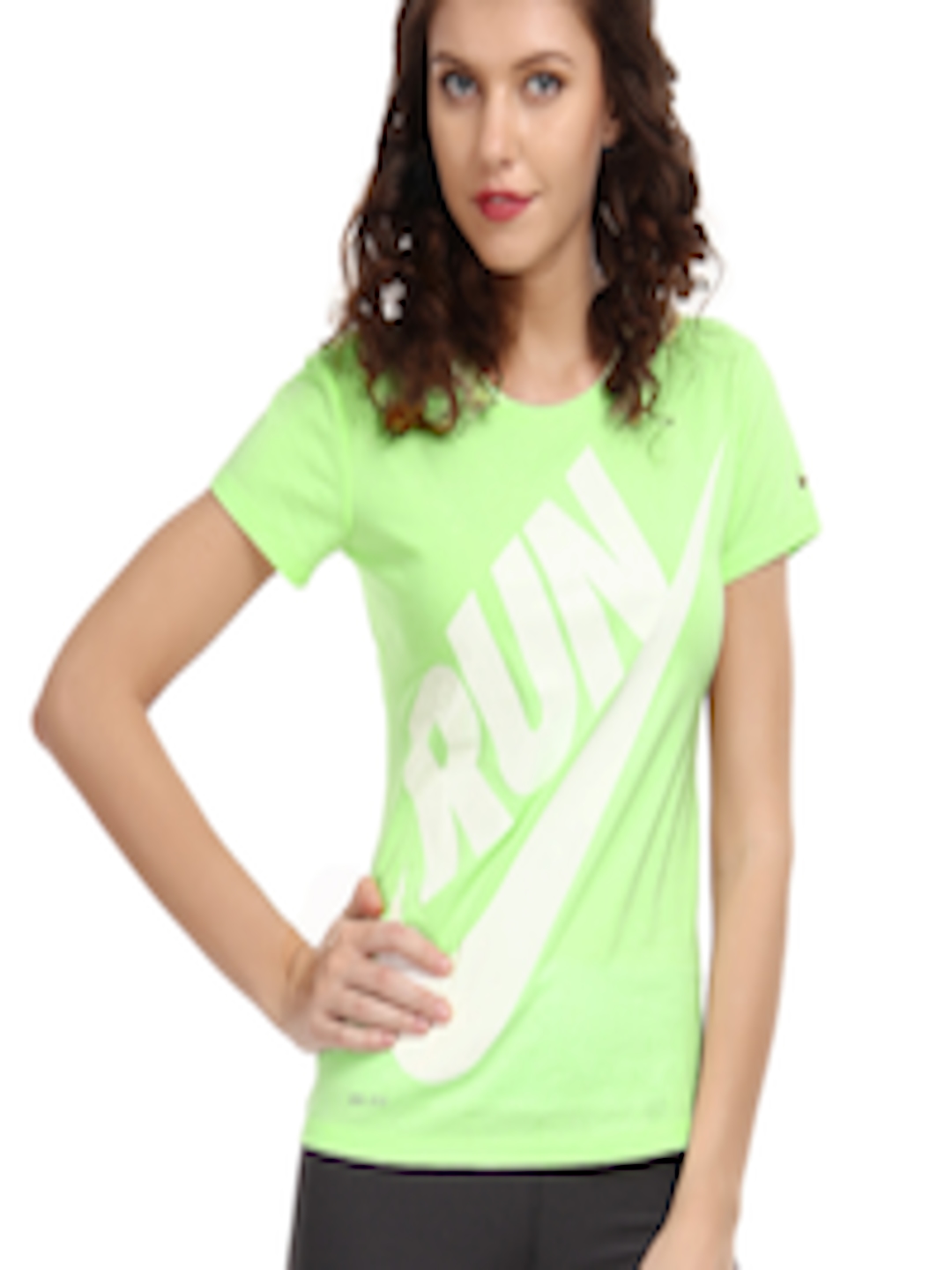 Buy Nike Women Fluorescent Green Running T Shirt - Tshirts for Women ...