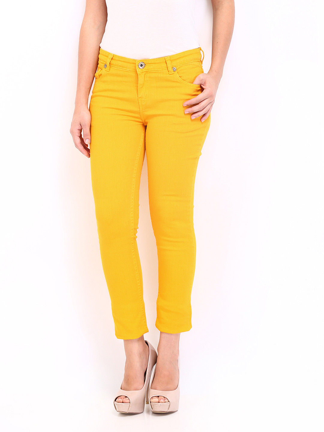 Buy Women Mustard Yellow Relaxed Fit Jeans Jeans for Women