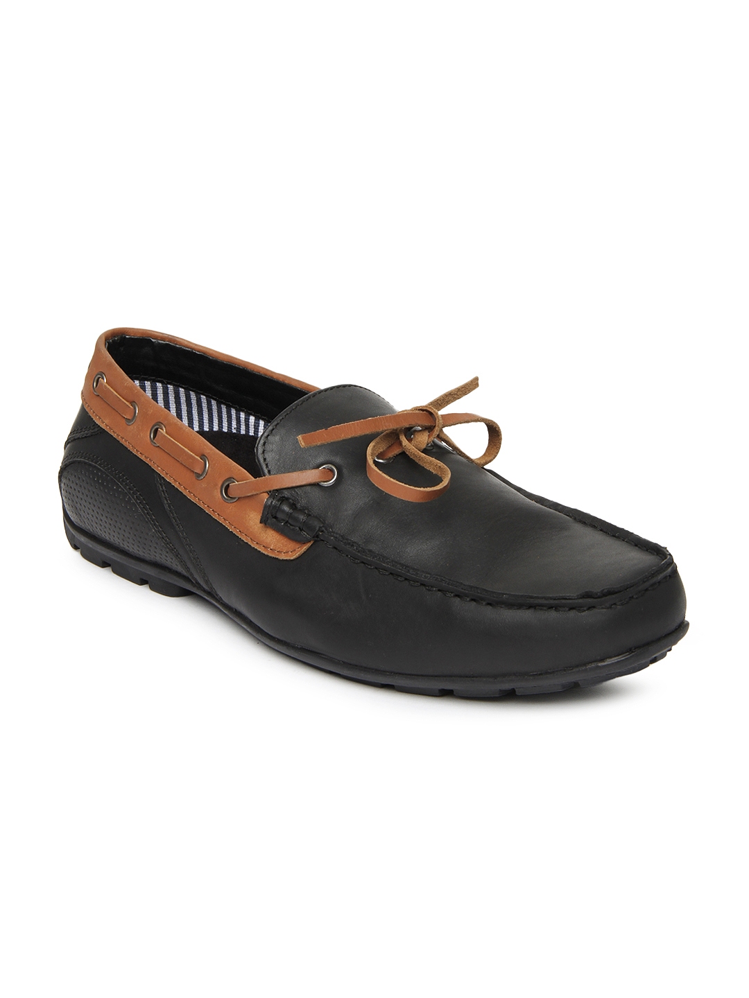 Buy Numero Uno Men Black Leather Boat Shoes - Casual Shoes for Men ...