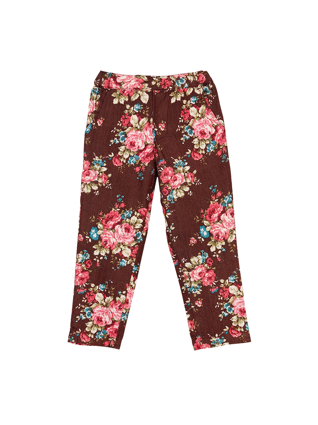 Buy Oye Girls Brown Printed Trousers - Trousers for Girls 732509 | Myntra