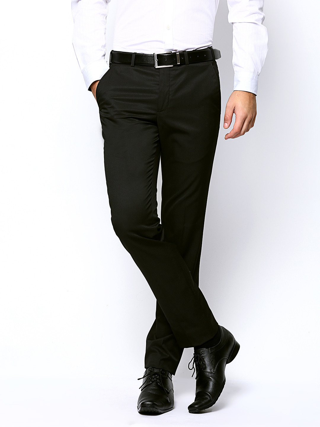 Buy Park Avenue Men Black Super Slim Fit Formal Trousers Trousers for Men 425309 Myntra
