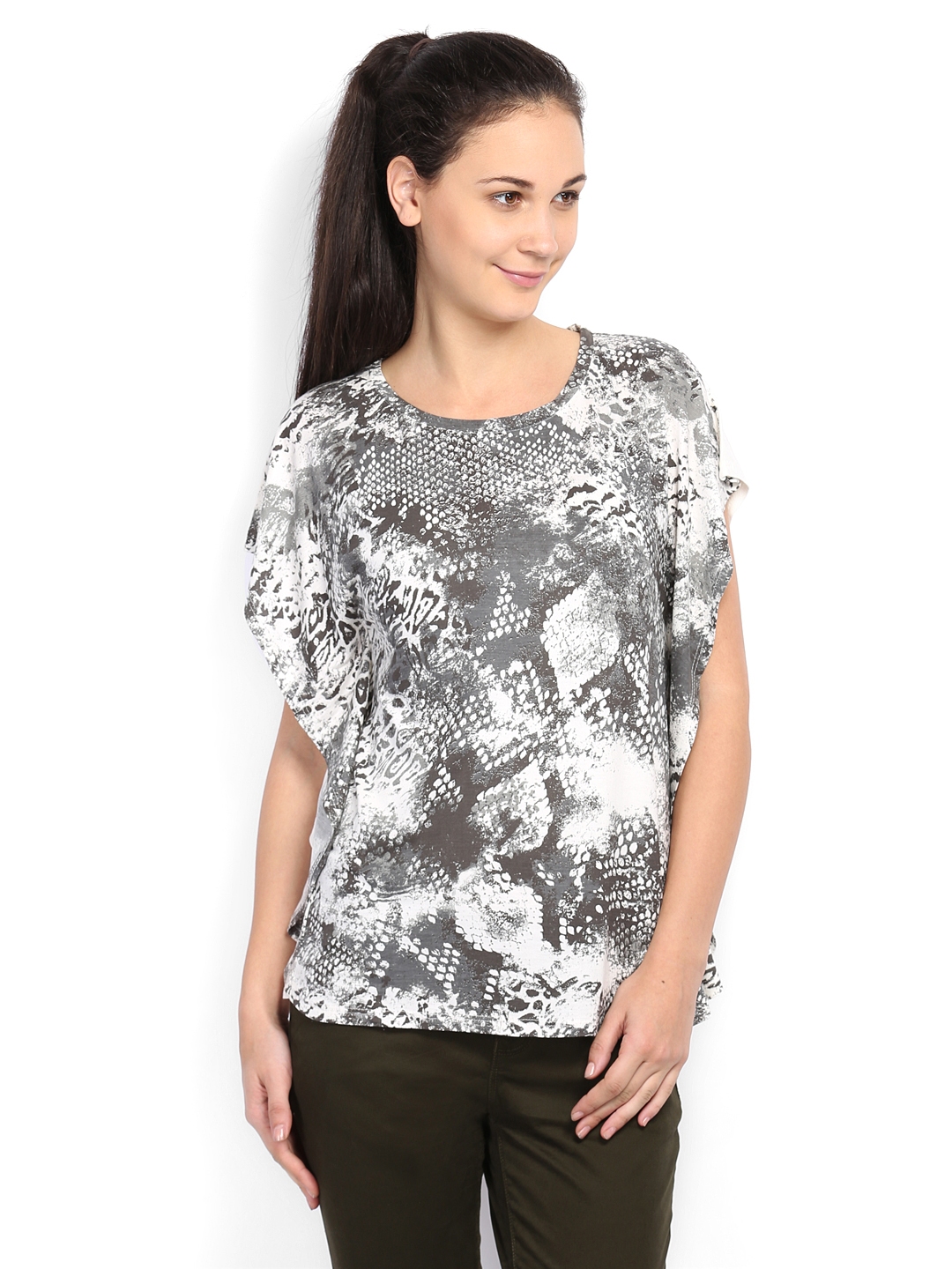 Buy People Women Off White Animal Print Top - Tops for Women 389511 ...