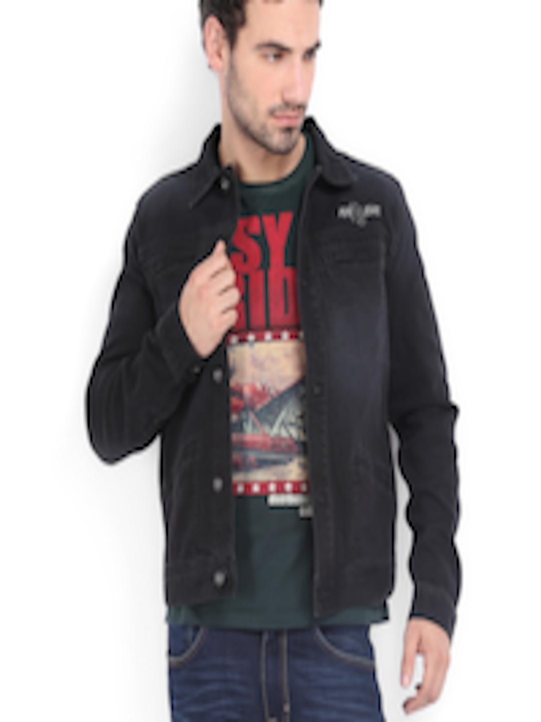 Buy Pepe Jeans Men Black Denim Jacket - Jackets for Men 517259 | Myntra