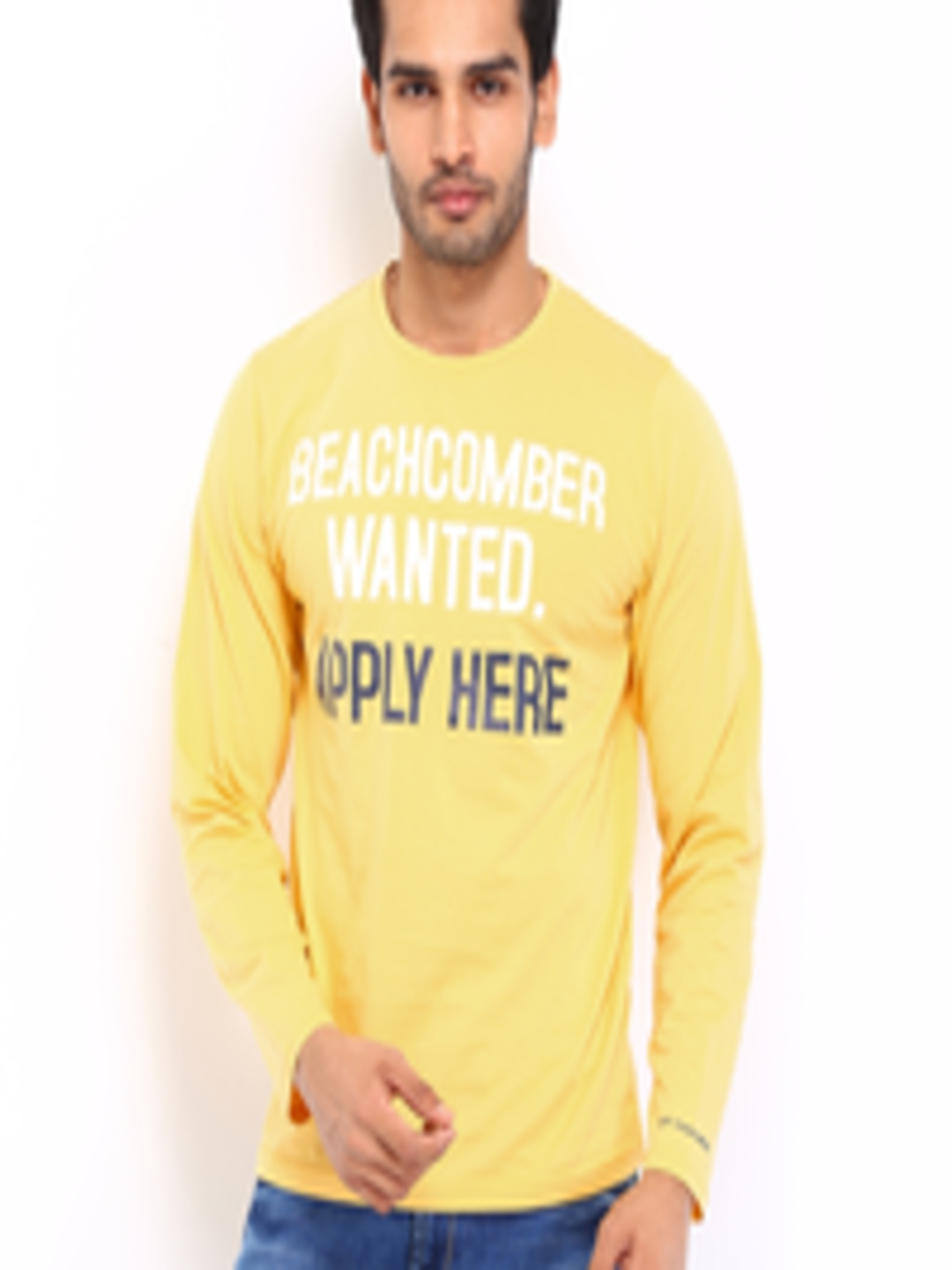 Buy Pepe Jeans Men Yellow Printed Pure Cotton T Shirt - Tshirts for Men ...