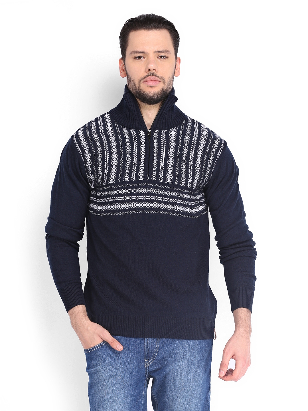 Buy Peter England Men Navy Sweater - Sweaters for Men 533636 | Myntra