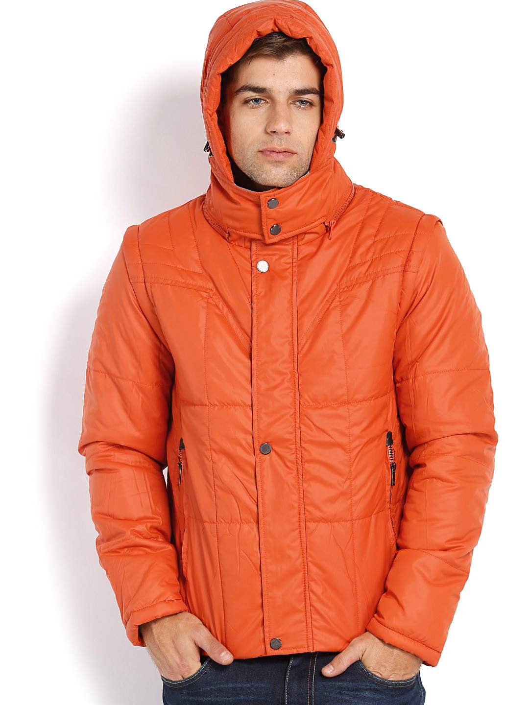 Buy Peter England Men Orange Padded Jacket Jackets for Men 606856