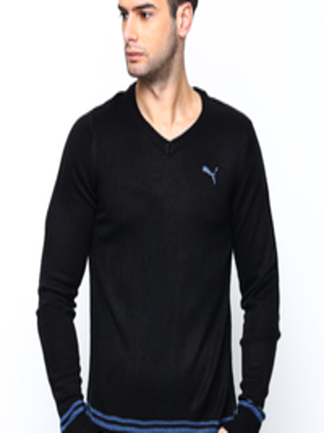 Buy Puma Men Black Long Sleeve 1 BLA Sweater - Sweaters for Men 584227 ...