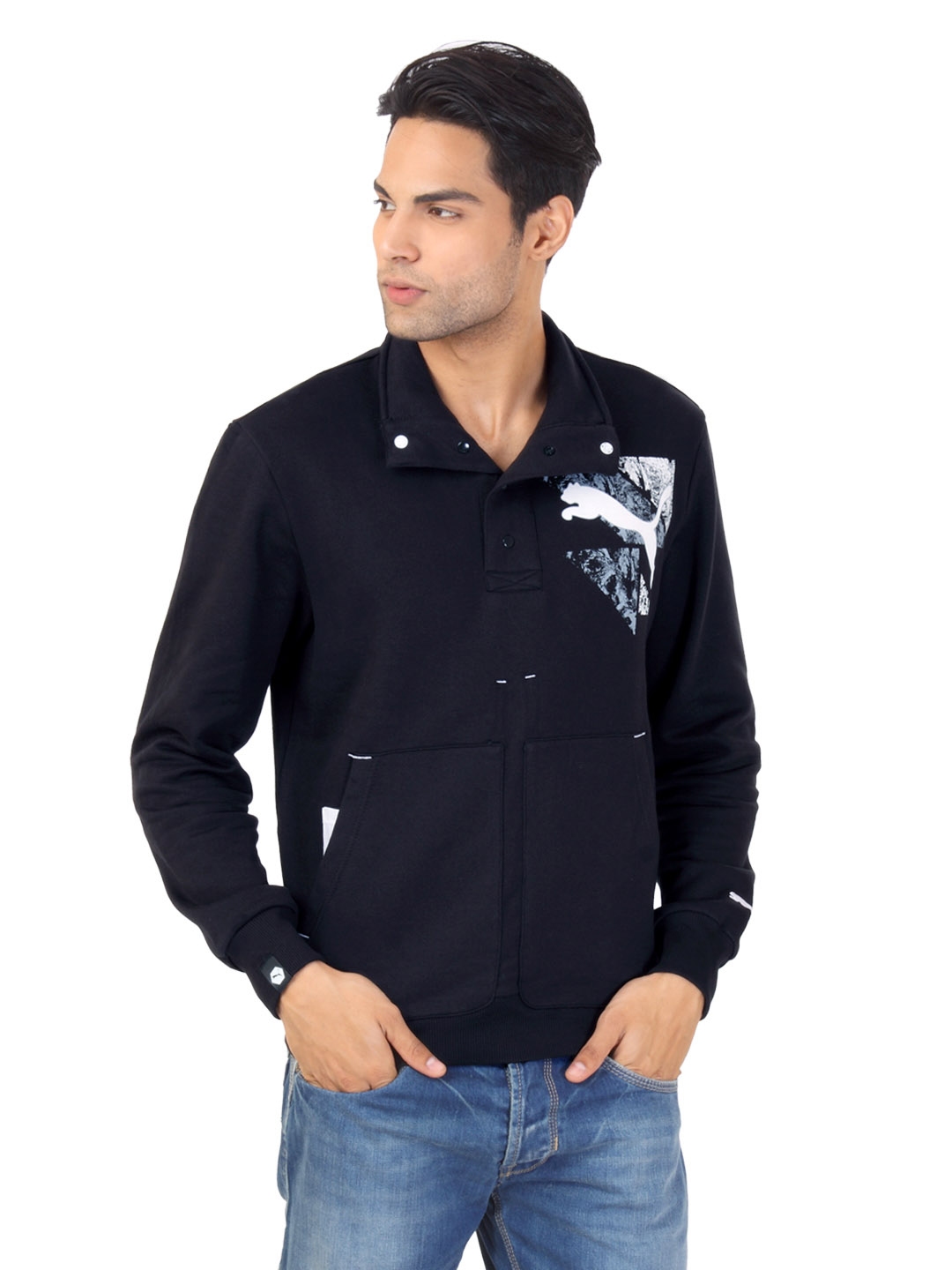 mens black puma sweatshirt