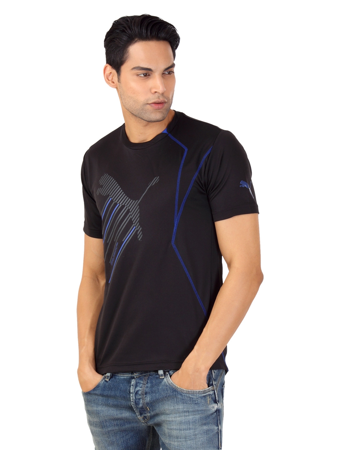 Buy Puma Men Black T Shirt - Tshirts for Men 83514 | Myntra