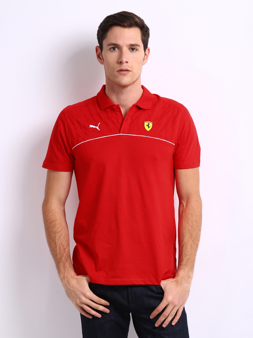 Buy PUMA Motorsport Men Red Ferrari Polo Pure Cotton T Shirt Tshirts for Men 216195 Myntra