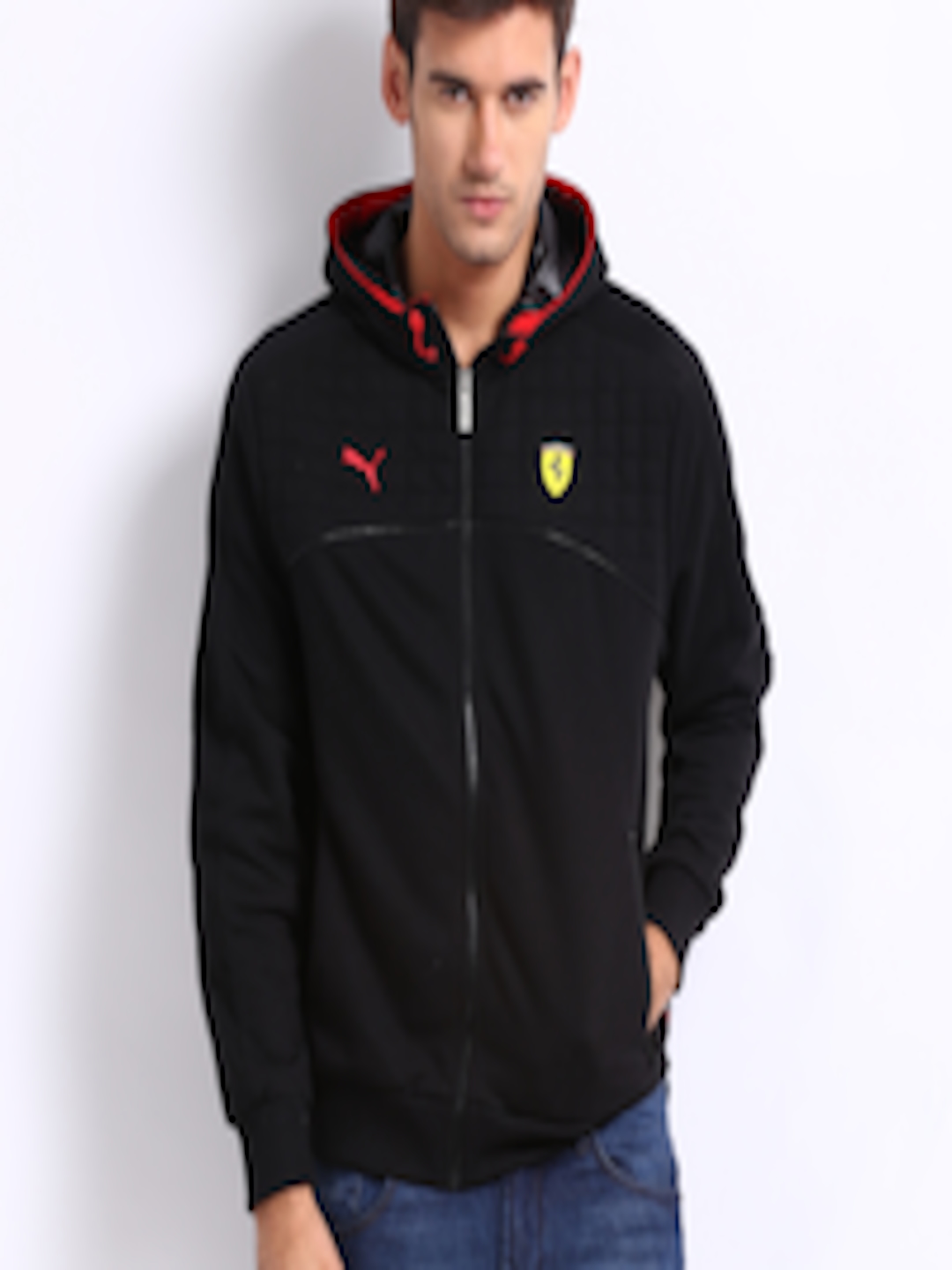 Buy PUMA Motorsport Men Black Ferrari Hoodeded Sweatshirt - Sweatshirts ...