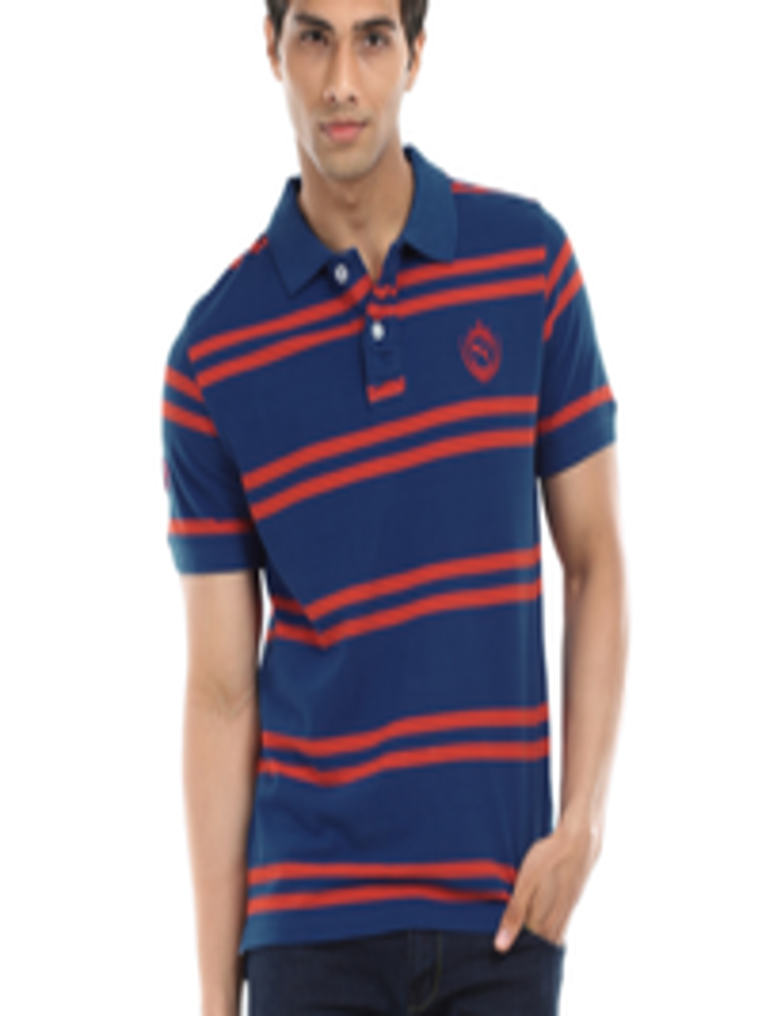 Buy Puma Men Blue Pique Polo Pure Cotton T Shirt - Tshirts for Men ...