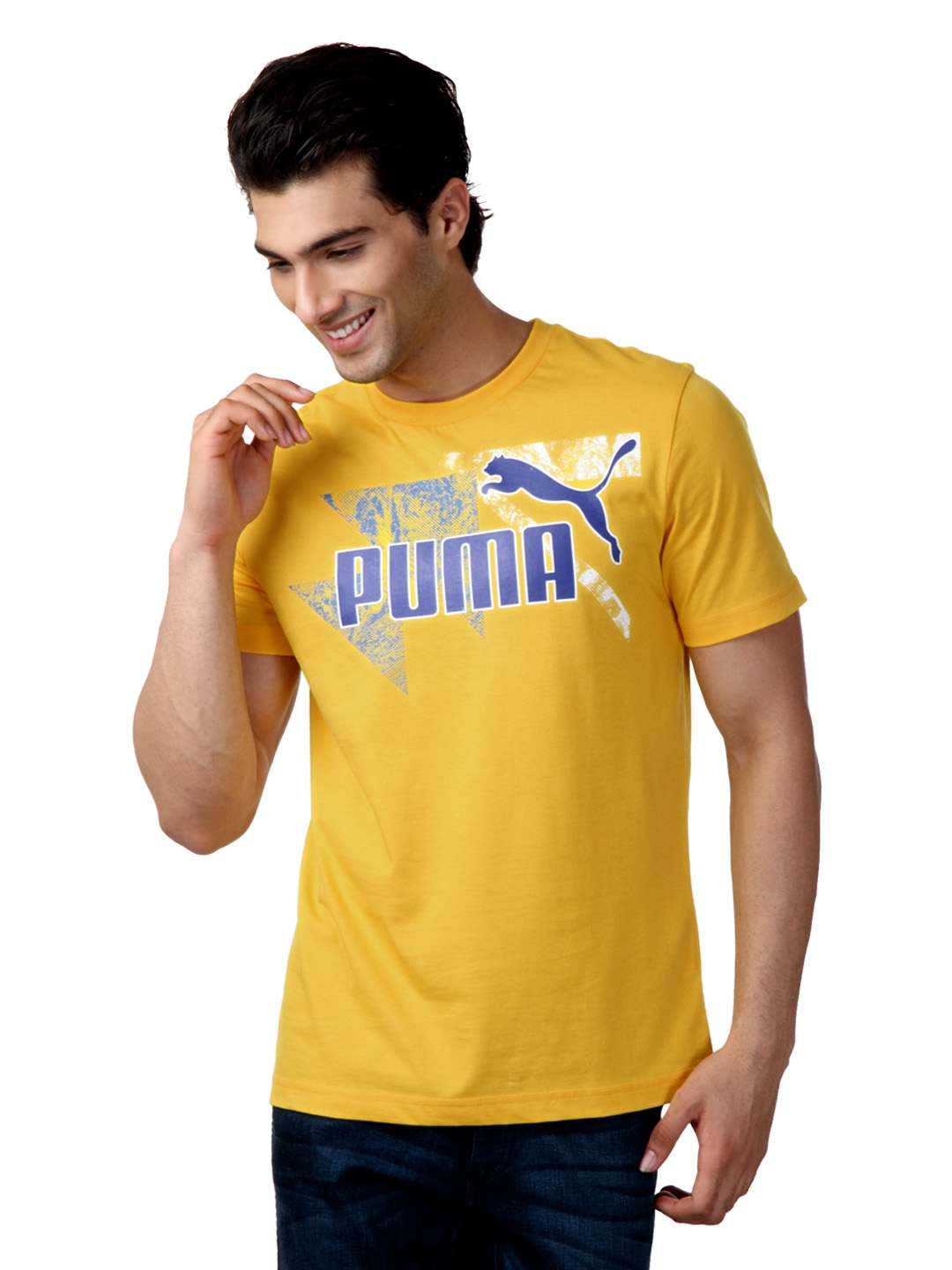 Buy Puma Men Yellow Pure Cotton T Shirt - Tshirts for Men 61371 | Myntra