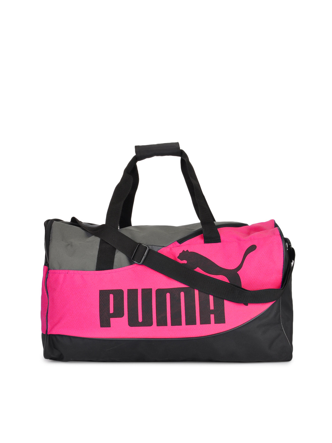 Buy Puma Unisex Grey And Pink Fundamentals Duffle Bag Duffel Bag for