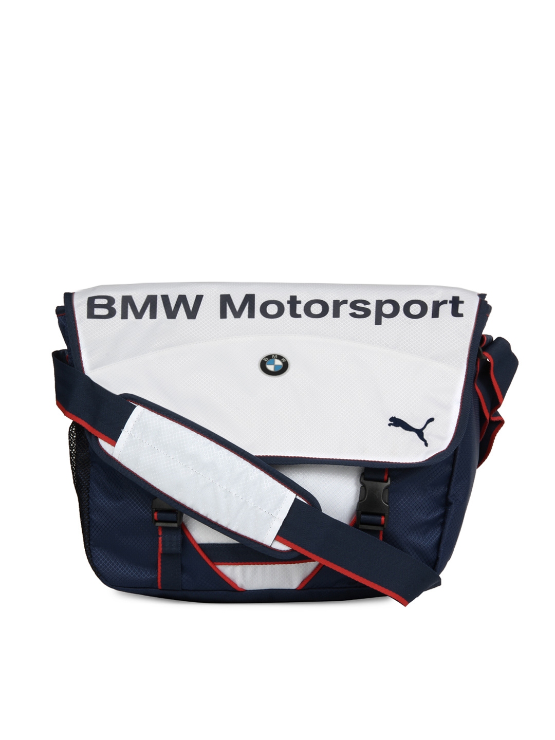 Buy Puma Unisex White & Blue BMW Motorsport Messenger Bag - Handbags ...