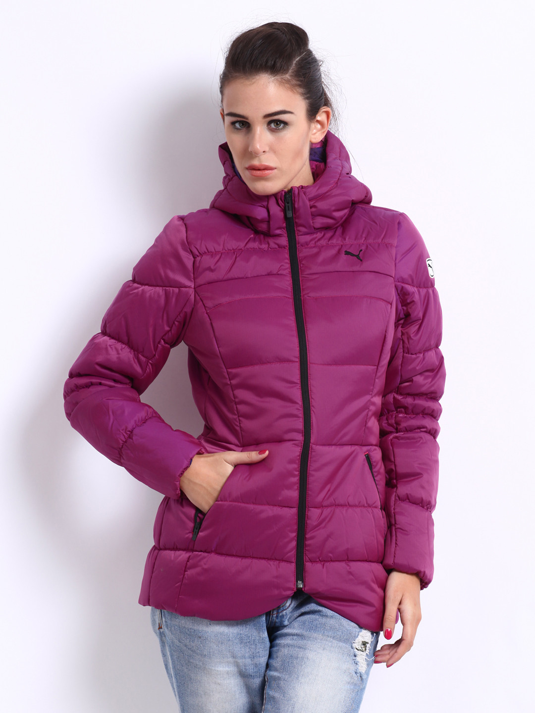 Buy Puma Women Pink CA Style Down Hooded Jacket Jackets for Women