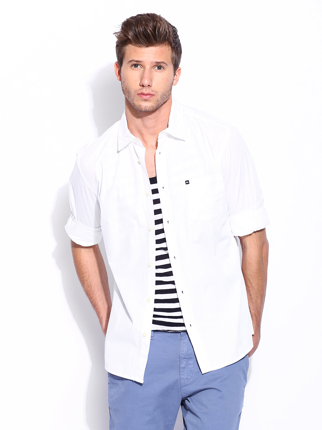 Buy Quiksilver Men White Smart Casual Shirt Shirts for Men 350266