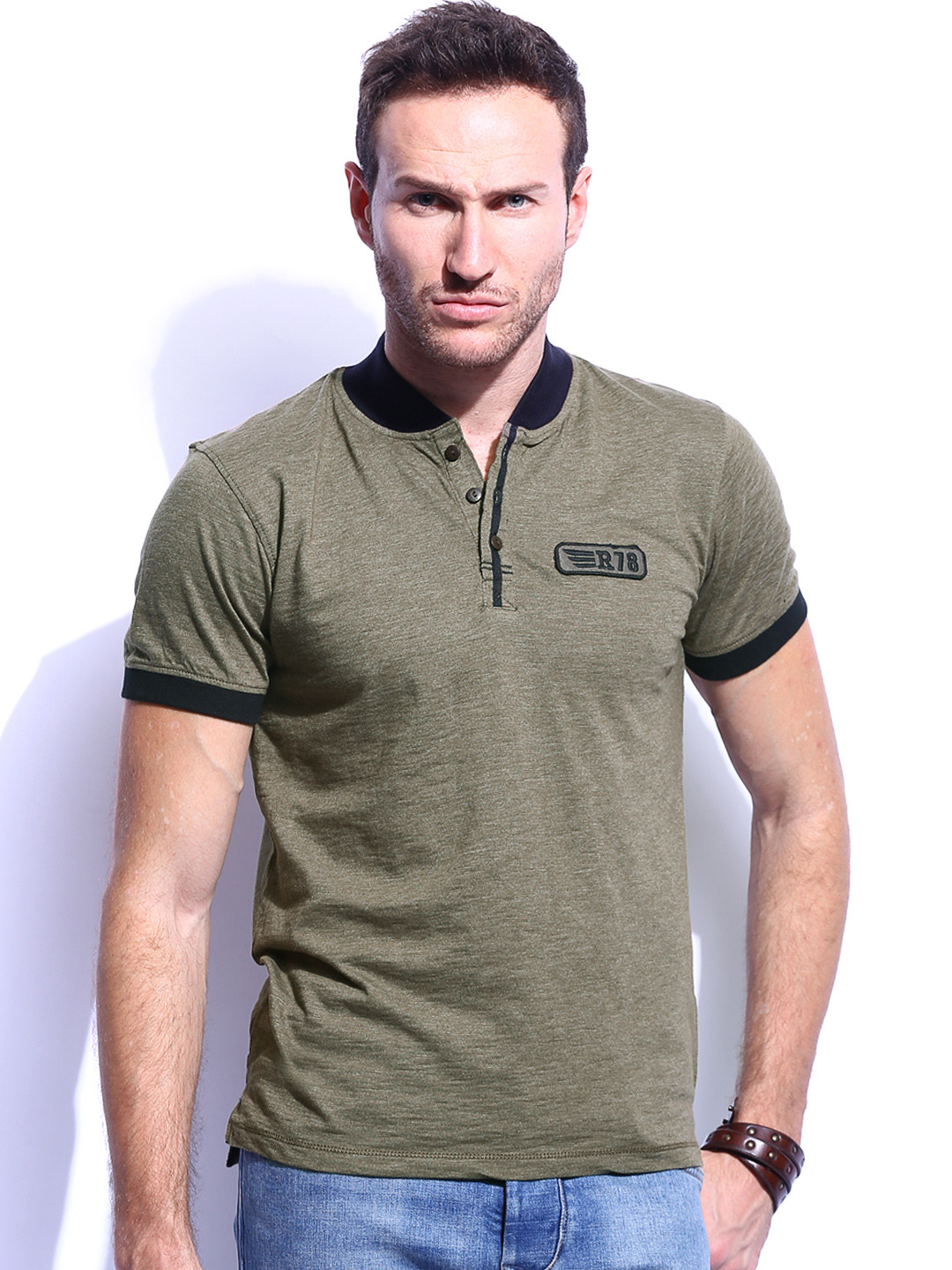 Buy RDSTR Men Olive Green Polo T Shirt Tshirts for Men 433912 Myntra