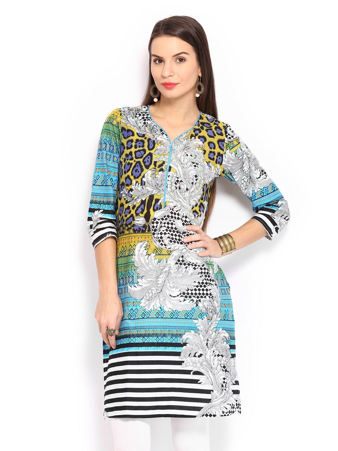 Buy Rain & Rainbow Multicoloured Printed Kurta Kurtas for Women