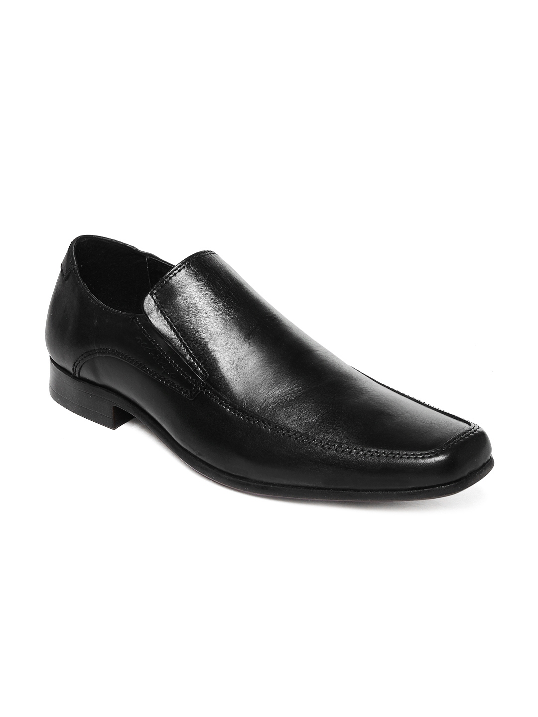 red tape mens black leather formal shoes