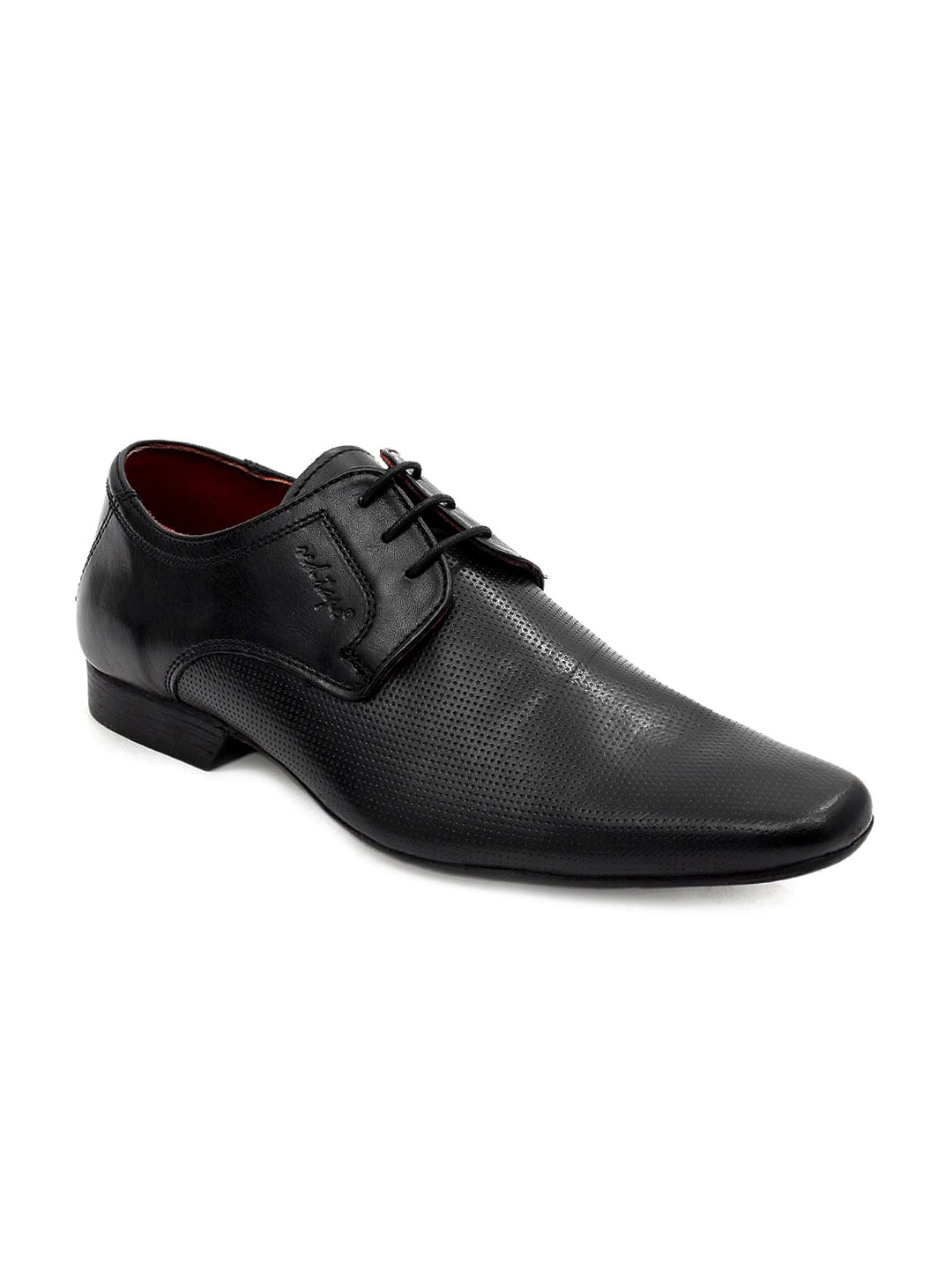 red tape mens black leather formal shoes