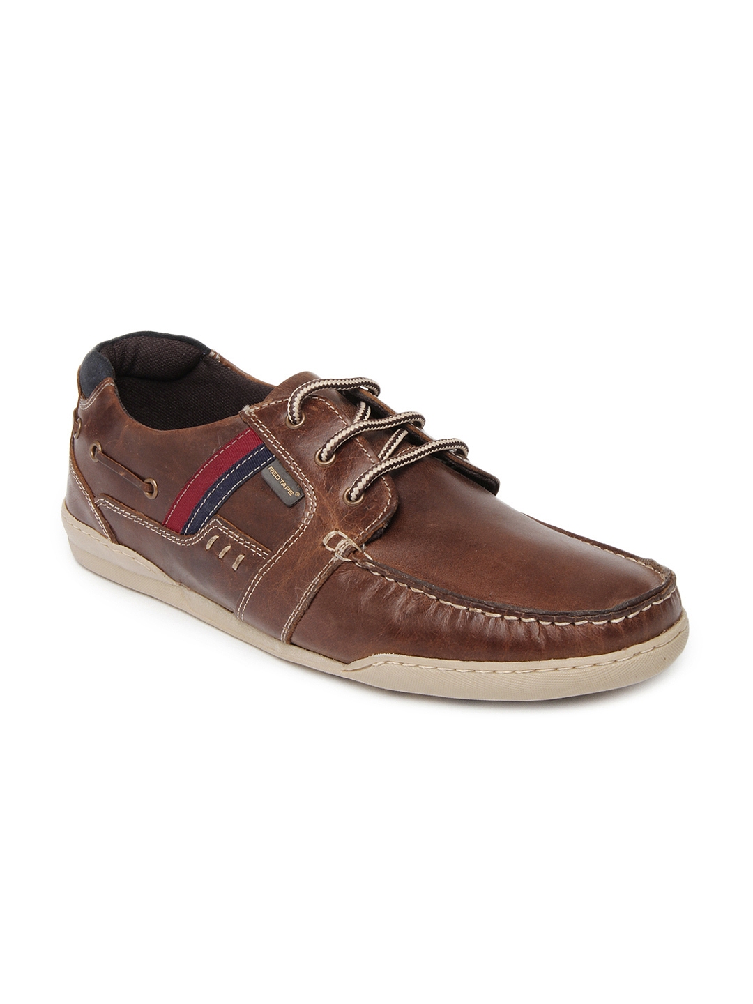 redtape brown leather shoes