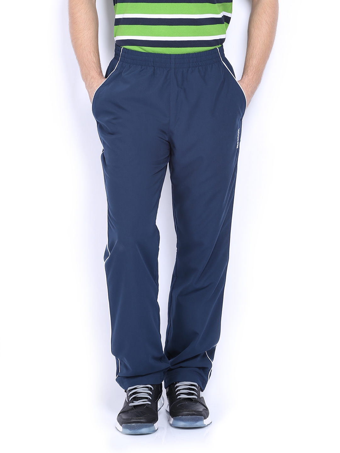 navy track pants mens