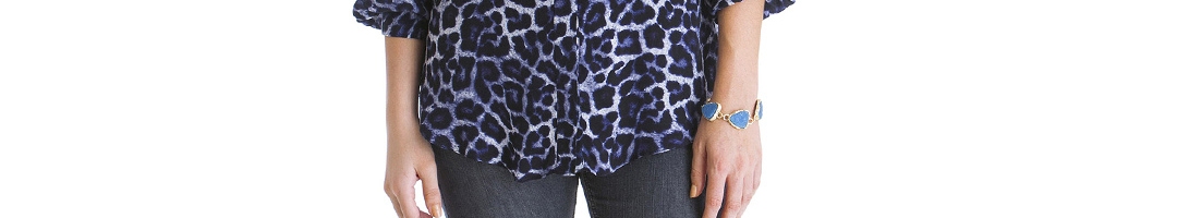 Buy Rinku Dalamal For Stylista Women Black & Blue Printed Shirt ...