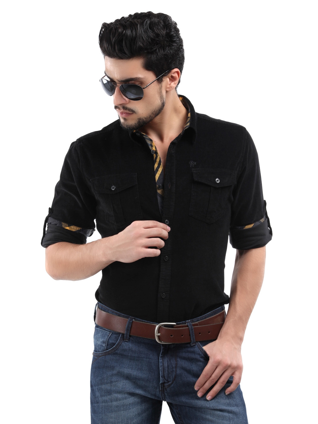 black shirt for men myntra