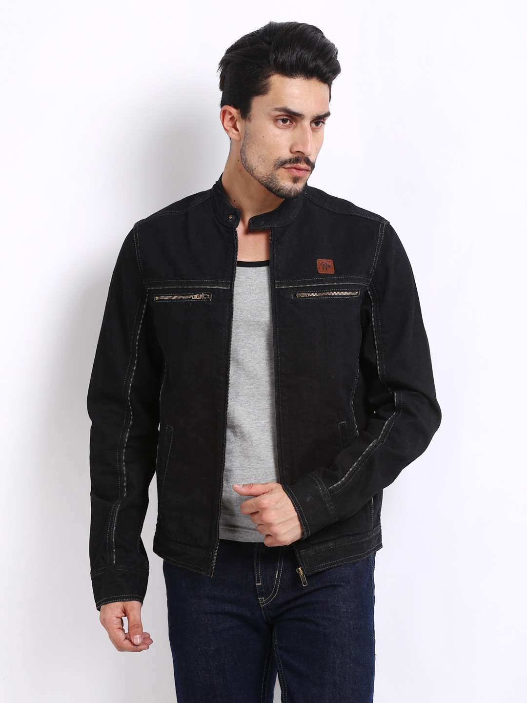 Buy Roadster Men Black Denim Jacket Jackets for Men 199463 Myntra