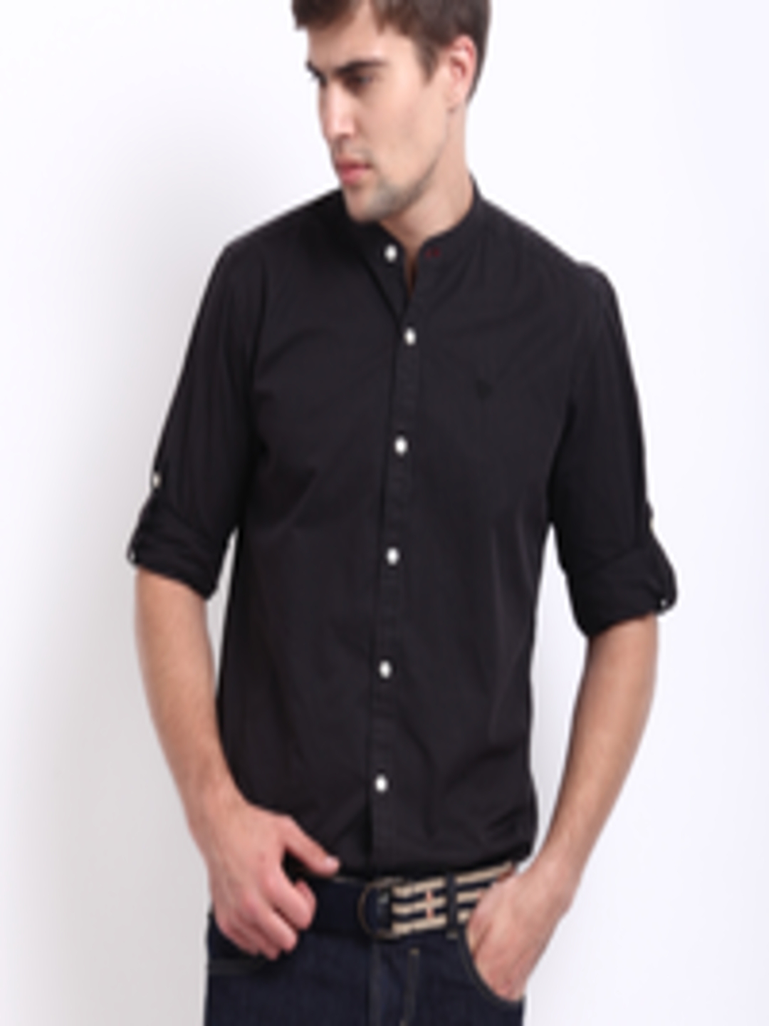 Buy Roadster Men Black Slim Fit Casual Shirt - Shirts for Men 140588 ...