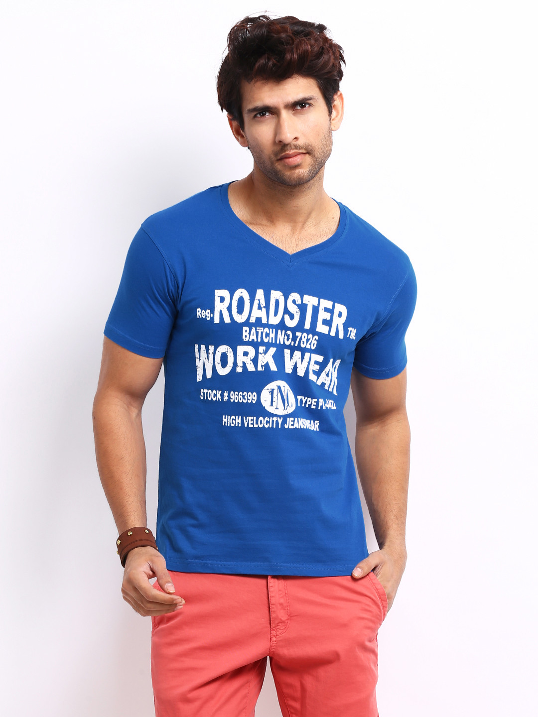 Buy Roadster Men Blue Printed Pure Cotton T Shirt Tshirts for Men