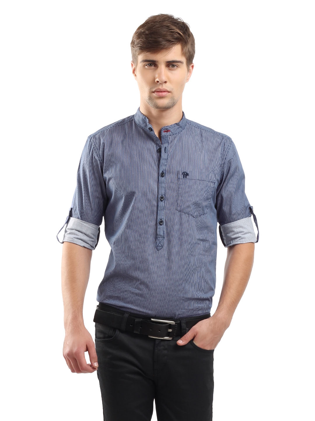 Buy Roadster Men Blue Striped Shirt - Shirts for Men 79047 | Myntra