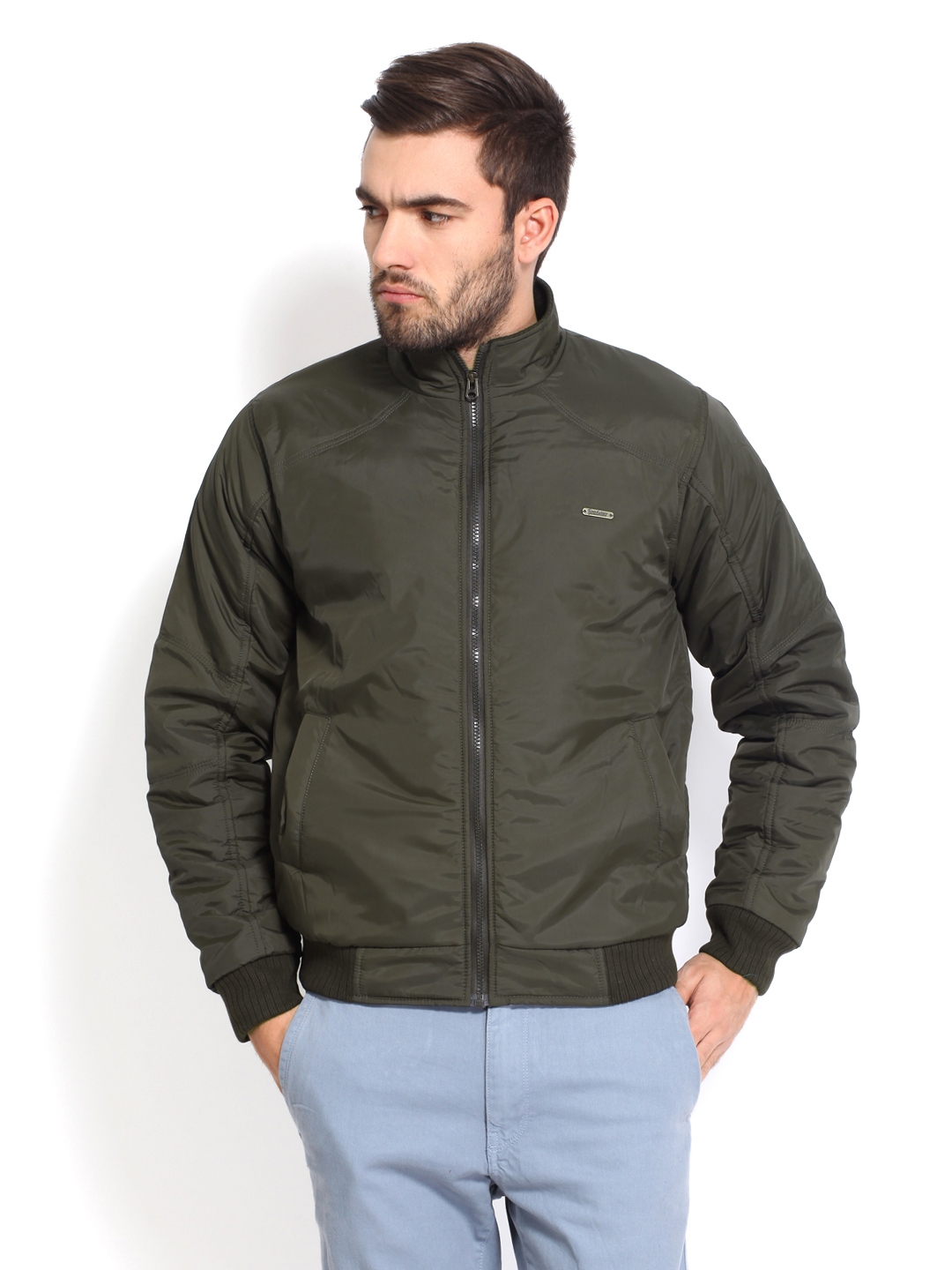 Buy Roadster Men Olive Green Padded Jacket Jackets For Men 431669 Myntra 