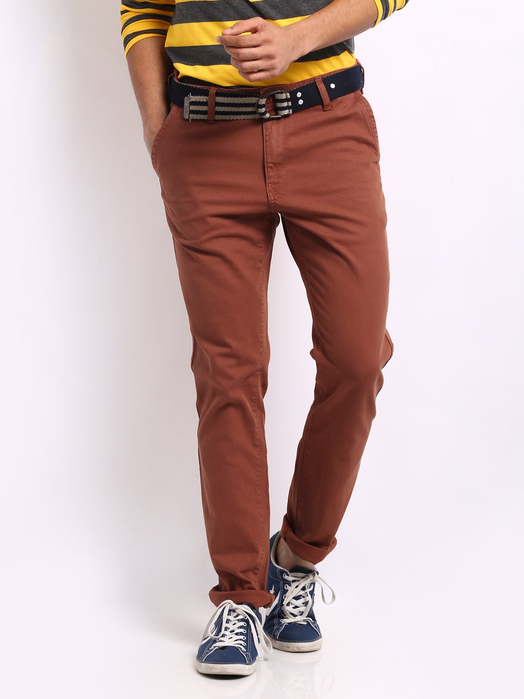 dark orange trousers