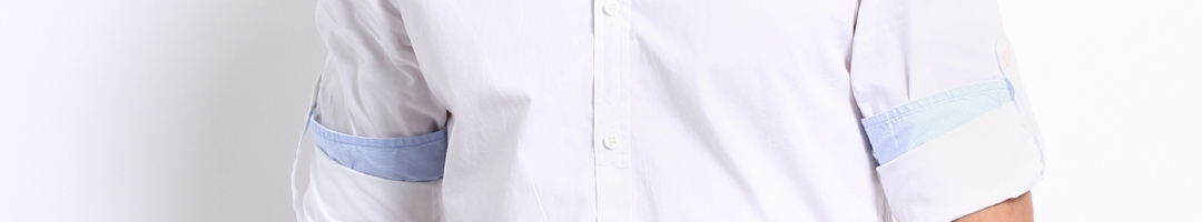 Buy Roadster Men White Romain Slim Fit Shirt - Shirts for Men 144195 ...